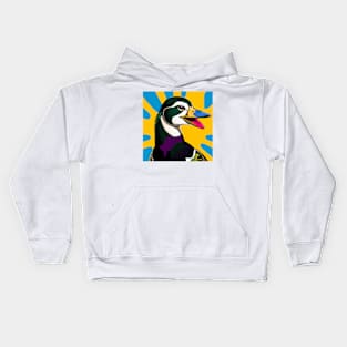 Modern Abstract Pop Art Style Laughing Mallard Duck Kids Hoodie